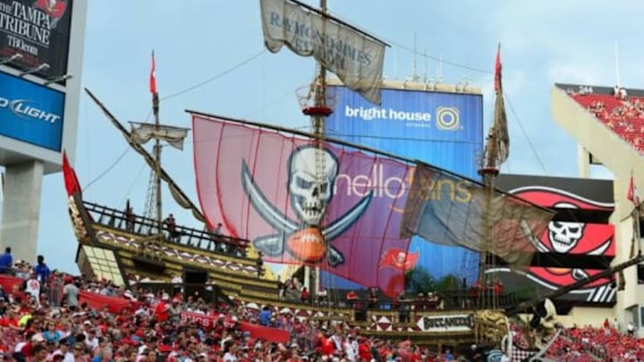 Sep 7, 2014; Tampa, FL, USA; General view of the Pirate Ship inside of Raymond James Stadium. Mandatory Credit: Andrew Weber-USA TODAY Sports