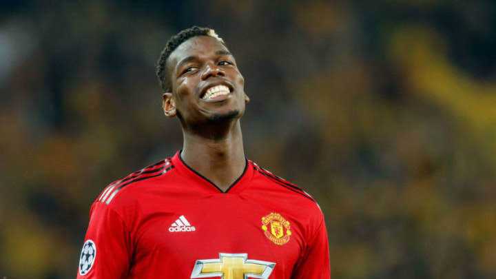BERN, SWITZERLAND - SEPTEMBER 19: Paul Pogba of Manchester United looks on after the UEFA Champions League Group H match between BSC Young Boys and Manchester United at Stade de Suisse, Wankdorf on September 19, 2018 in Bern, Switzerland. (Photo by TF-Images/Getty Images)