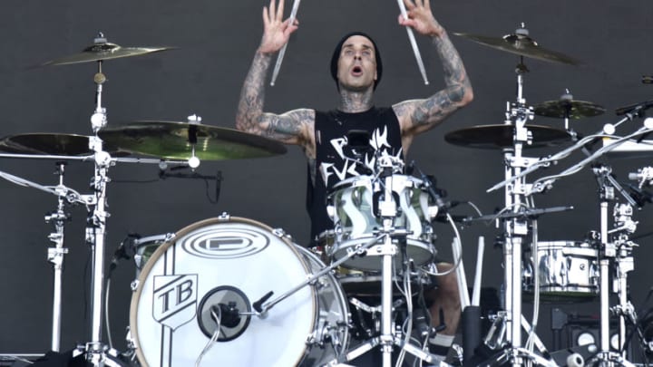 SAN FRANCISCO, CALIFORNIA - AUGUST 09: Travis Barker of Blink 182 performs during the 2019 Outside Lands music festival at Golden Gate Park on August 09, 2019 in San Francisco, California. (Photo by Tim Mosenfelder/Getty Images)