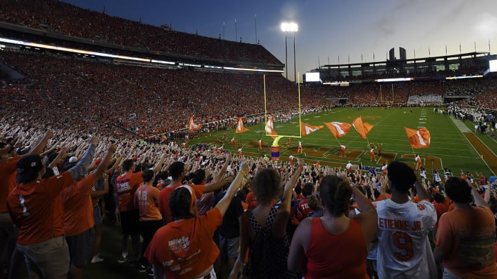 CLEMSON, SOUTH CAROLINA – AUGUST 29: A general view of Memorial Stadium prior to the start of the Clemson football game against the Georgia Tech Yellow Jackets on August 29, 2019 in Clemson, South Carolina. (Photo by Mike Comer/Getty Images)