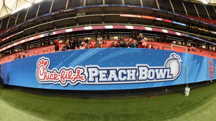 Dec 31, 2015; Atlanta, GA, USA; A general view of the field at the Georgia Dome prior to the game between the Florida State Seminoles and the Houston Cougars in the 2015 Chick-fil-A Peach Bowl. Mandatory Credit: Dale Zanine-USA TODAY Sports