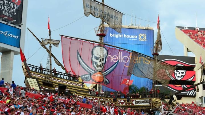 Sep 7, 2014; Tampa, FL, USA; General view of the Pirate Ship inside of Raymond James Stadium. Mandatory Credit: Andrew Weber-USA TODAY Sports