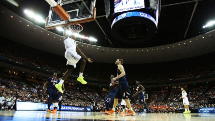 AUSTIN, TX - MARCH 24: Durand Scott #1 of the Miami Hurricanes dunks on the Illinois Fighting Illini in the second half during the third round of the 2013 NCAA Men's Basketball Tournament at The Frank Erwin Center on March 24, 2013 in Austin, Texas. (Photo by Ronald Martinez/Getty Images)