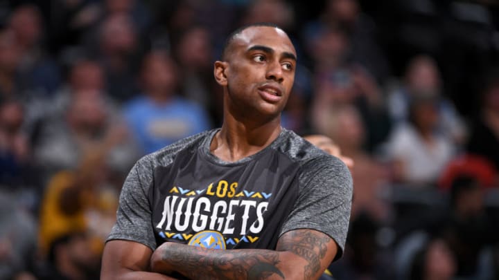 DENVER, CO - MARCH 9: Darrell Arthur #00 of the Denver Nuggets looks on during the game against the Los Angeles Lakers on March 9, 2018 at the Pepsi Center in Denver, Colorado. NOTE TO USER: User expressly acknowledges and agrees that, by downloading and/or using this Photograph, user is consenting to the terms and conditions of the Getty Images License Agreement. Mandatory Copyright Notice: Copyright 2018 NBAE (Photo by Garrett Ellwood/NBAE via Getty Images)