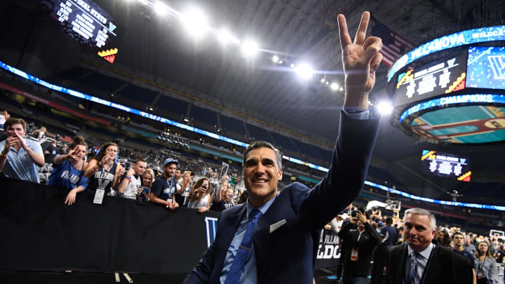 SAN ANTONIO, TX – APRIL 02: Head coach Jay Wright of the Villanova Wildcats