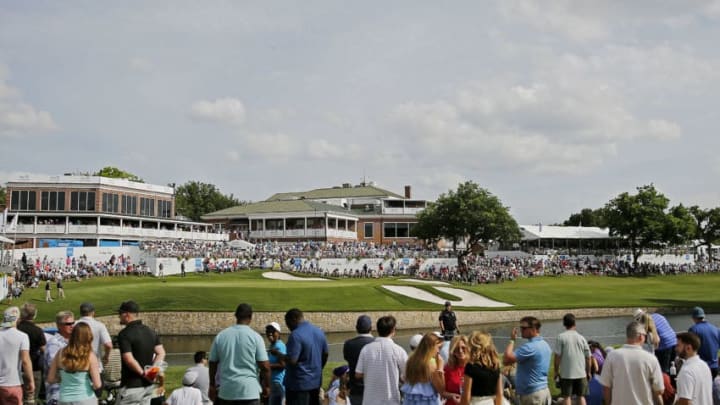FORT WORTH, TEXAS - MAY 26: A general view of the 18th green during the final round of the Charles Schwab Challenge at Colonial Country Club on May 26, 2019 in Fort Worth, Texas. (Photo by Michael Reaves/Getty Images)