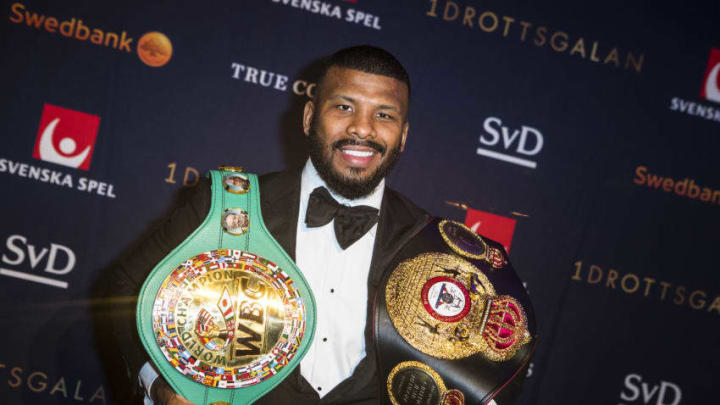 STOCKHOLM, SWEDEN - JANUARY 15: Badou Jack walks the red carpet when arriving at Idrottsgalan, the annual Swedish sports awards gala held at the Ericsson Globe Arena on January 15, 2018 in Stockholm, Sweden. (Photo by Michael Campanella/Getty Images)