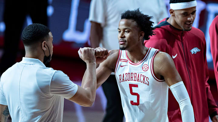 Moses Moody would be a day one contributor for the Indiana Pacers in 2021.(Photo by Wesley Hitt/Getty Images)