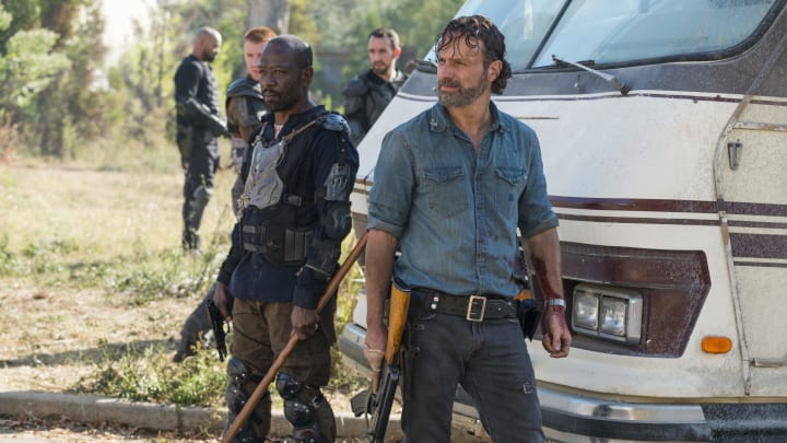 Lennie James as Morgan Jones, Andrew Lincoln as Rick Grimes