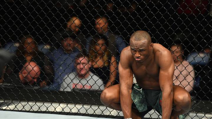 ST. LOUIS, MO - JANUARY 14: Kamaru Usman of Nigeria prepares to enter the Octagon before facing Emil Meek of Norway in their welterweight bout during the UFC Fight Night event inside the Scottrade Center on January 14, 2018 in St. Louis, Missouri. (Photo by Josh Hedges/Zuffa LLC/Zuffa LLC via Getty Images)