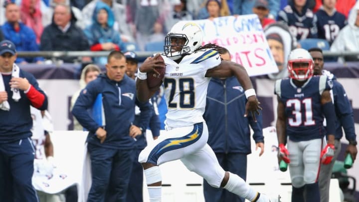 FOXBORO, MA - OCTOBER 29: Melvin Gordon (Photo by Maddie Meyer/Getty Images)