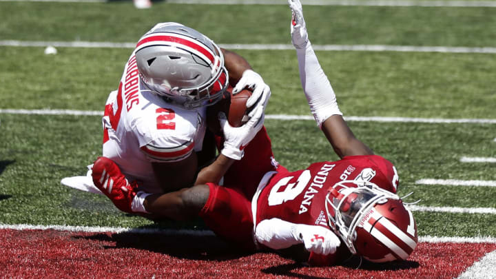 BLOOMINGTON, INDIANA – SEPTEMBER 14: J.K. Dobbins #2 of the Ohio State Buckeyes runs for a touchdown during the second quarter in the game against the Indiana Hoosiers at Memorial Stadium on September 14, 2019 in Bloomington, Indiana. (Photo by Justin Casterline/Getty Images)