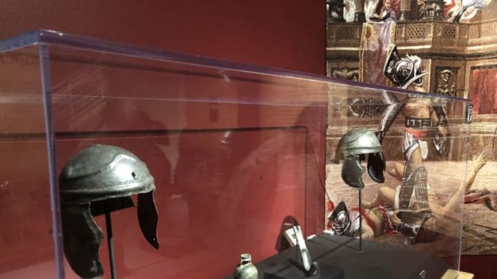 Pompeii the Exhibit Soldier and Gladiator helmets 1st Century AD