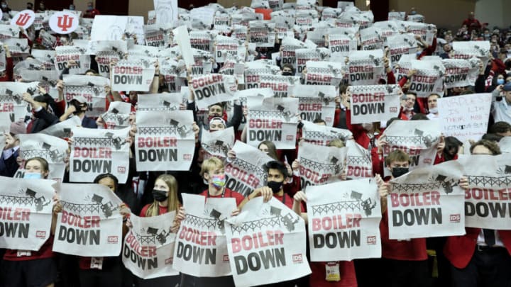 The Indiana Hoosiers fans before the game against the Purdue Boilermakers at Simon Skjodt Assembly Hall. (Photo by Andy Lyons/Getty Images)