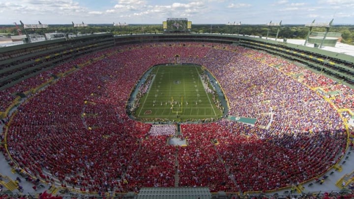 Sep 3, 2016; Green Bay, WI, USA; General view of Lambeau Field during the second quarter of the game between the LSU Tigers and Wisconsin Badgers. Mandatory Credit: Jeff Hanisch-USA TODAY Sports