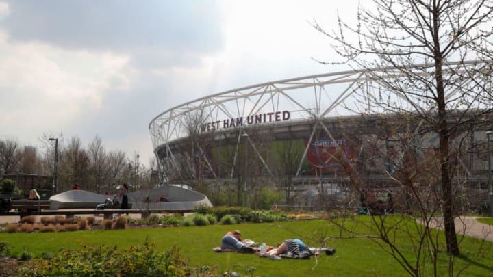 LONDON, ENGLAND - MARCH 30: General view outside the stadium ahead of the Premier League match between West Ham United and Everton FC at London Stadium on March 30, 2019 in London, United Kingdom. (Photo by Catherine Ivill/Getty Images)