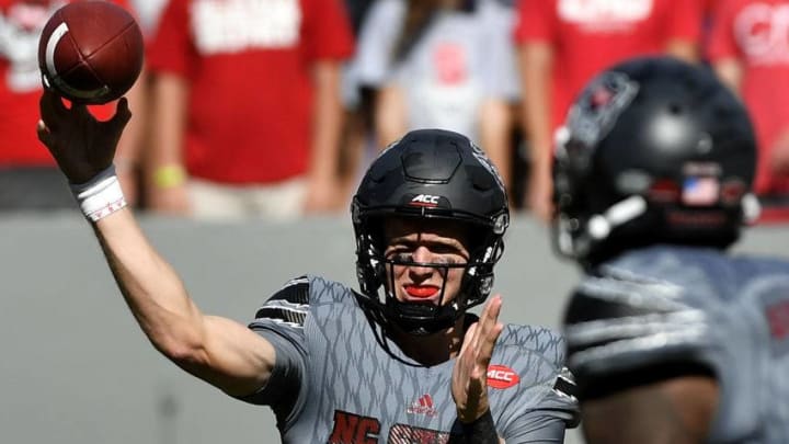 RALEIGH, NC - SEPTEMBER 30: Quarterback Ryan Finley