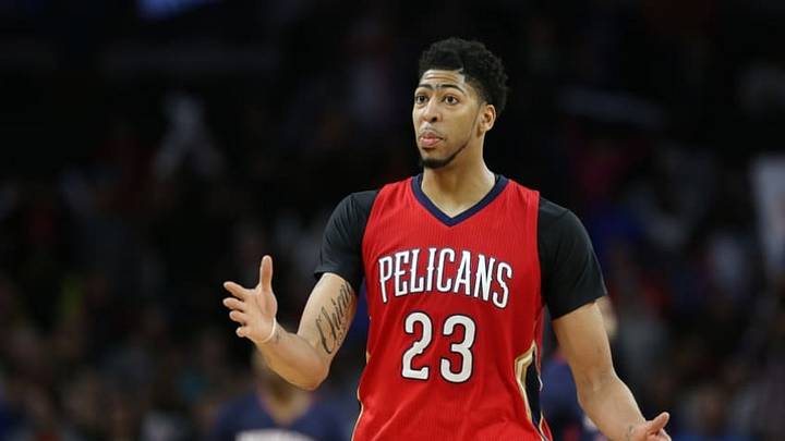 Feb 21, 2016; Auburn Hills, MI, USA; New Orleans Pelicans forward Anthony Davis (23) celebrates after making a three point shot during the fourth quarter of the game against the Detroit Pistons at The Palace of Auburn Hills. The Pelicans defeated the Pistons 111-106. Mandatory Credit: Leon Halip-USA TODAY Sports Feb 21, 2016; Auburn Hills, MI, USA; New Orleans Pelicans forward Anthony Davis (23) celebrates after making a three point shot during the fourth quarter of the game against the Detroit Pistons at The Palace of Auburn Hills. The Pelicans defeated the Pistons 111-106. Mandatory Credit: Leon Halip-USA TODAY Sports