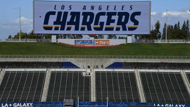 Feb 22, 2017; Carson, CA, USA; Los Angeles Chargers addresses the media at press conference at the StubHub Center. Mandatory Credit: Kirby Lee-USA TODAY Sports