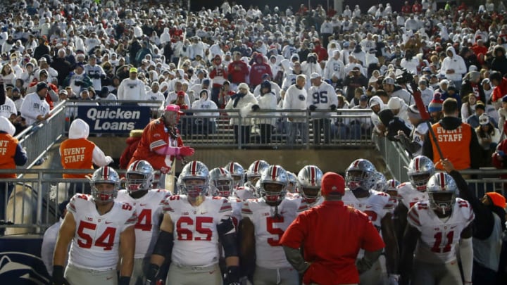 STATE COLLEGE, PA - OCTOBER 22: The Ohio State Buckeyes wait to take the field during the game against the Penn State Nittany Lions on October 22, 2016 at Beaver Stadium in State College, Pennsylvania. (Photo by Justin K. Aller/Getty Images)