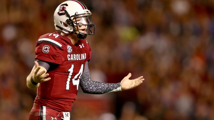 COLUMBIA, SC – NOVEMBER 16: Connor Shaw #14 of the South Carolina Gamecocks during their game at Williams-Brice Stadium on November 16, 2013 in Columbia, South Carolina. (Photo by Streeter Lecka/Getty Images)