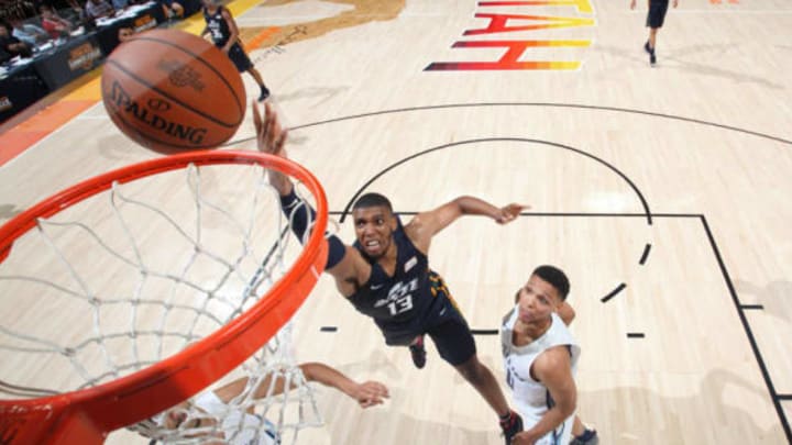 SACRAMENTO, CA – JULY 3: Tony Bradley #13 of the Utah Jazz shoots the ball against the Memphis Grizzlies on July 3, 2018 at Golden 1 Center in Sacramento, California. NOTE TO USER: User expressly acknowledges and agrees that, by downloading and or using this Photograph, user is consenting to the terms and conditions of the Getty Images License Agreement. Mandatory Copyright Notice: Copyright 2018 NBAE (Photo by Melissa Majchrzak/NBAE via Getty Images)