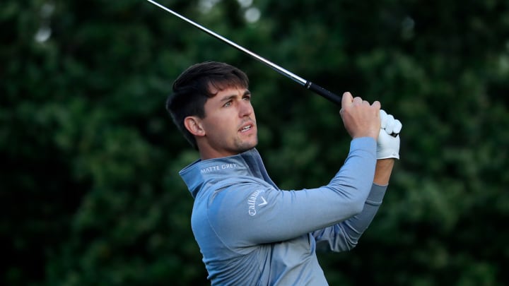 PALM HARBOR, FLORIDA – MARCH 21: Ollie Schniederjans of the United States plays his shot from the 13th tee during the first round of the Valspar Championship on the Copperhead course at Innisbrook Golf Resort on March 21, 2019 in Palm Harbor, Florida. (Photo by Cliff Hawkins/Getty Images)