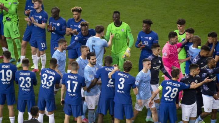 Chelsea and Manchester City players (Photo by Visionhaus/Getty Images)