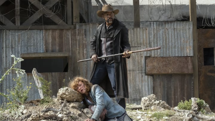 Colby Minifie as Virginia, Lennie James as Morgan Jones – Fear the Walking Dead _ Season 6, Episode 9 – Photo Credit: Ryan Green/AMC