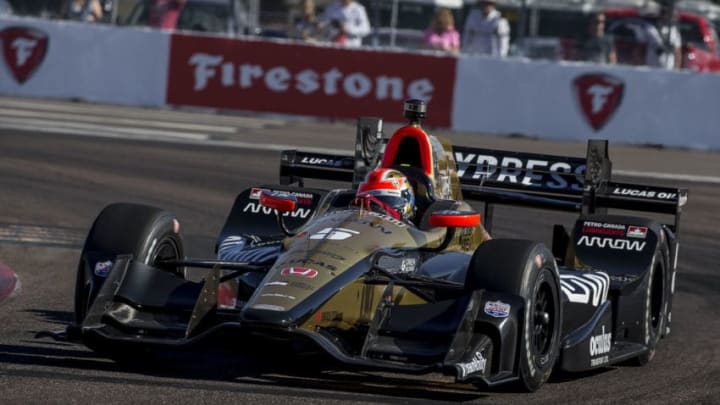 ST PETERSBURG, FL - MARCH 11: James Hinchcliffe, of Canada, drives the #5 Honda IndyCar during qualifying for the Firestone Grand Prix of St. Petersburg IndyCar race on March 11, 2017 in St Petersburg, Florida. (Photo by Brian Cleary/Getty Images)