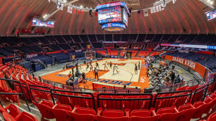 Nov 25, 2020; Champaign, Illinois, USA; A general view during the second half during a game between the Illinois Fighting Illini and the North Carolina A&T Aggies at the State Farm Center. Mandatory Credit: Patrick Gorski-USA TODAY Sports