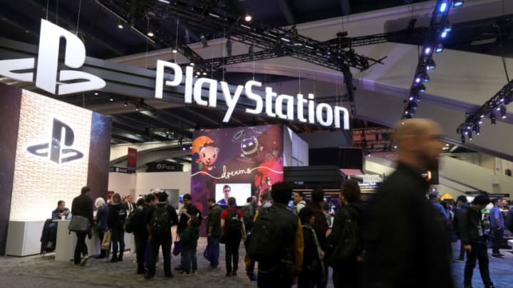 SAN FRANCISCO, CALIFORNIA - MARCH 20: Attendees walk by the Sony PlayStation booth at the 2019 GDC Game Developers Conference on March 20, 2019 in San Francisco, California. The GDC runs through March 22. (Photo by Justin Sullivan/Getty Images)