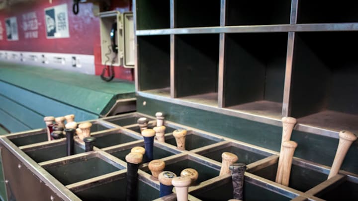PHOENIX, AZ - OCTOBER 02: The San Diego Padres bat rack before the MLB game against the Arizona Diamondbacks at Chase Field on October 2, 2016 in Phoenix, Arizona. The Arizona Diamondbacks defeated the San Diego Padres 3-2. (Photo by Darin Wallentine/Getty Images)