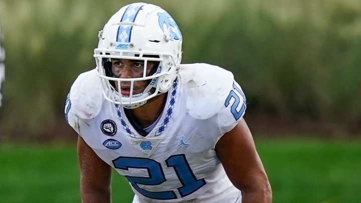 Chazz Surratt, North Carolina Football. Mandatory Credit: Jim Dedmon-USA TODAY Sports