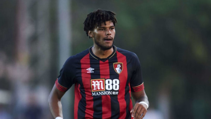 MURCIA, SPAIN - JULY 14: Tyrone Mings of AFC Bournemouth reacts during Pre- Season friendly Match between Sevilla FC and AFC Bournemouth at La Manga Club on July 14, 2018 in Murcia, Spain. (Photo by Aitor Alcalde/Getty Images)