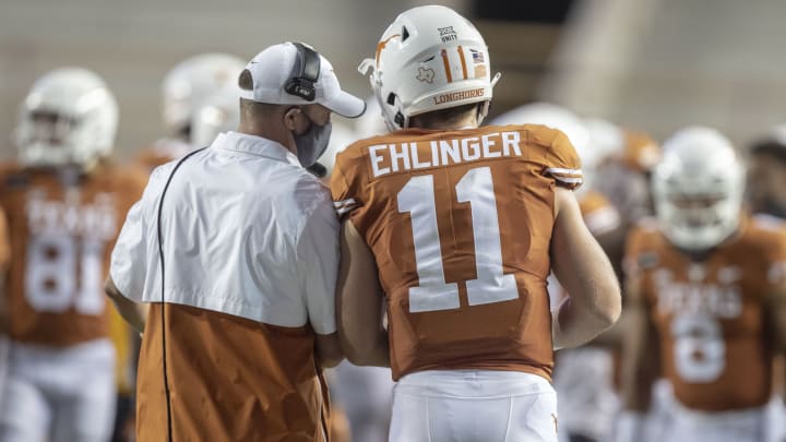 Tom Herman, Sam Ehlinger, Texas Football Mandatory Credit: Ricardo B. Brazziell/American-Statesman via USA TODAY NETWORK