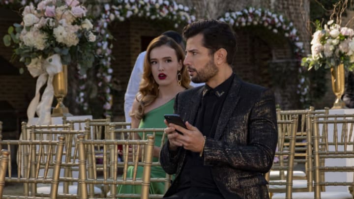 Dynasty -- "Vows Are Still Sacred" -- Image Number: DYN402a_0019r.jpg -- Pictured (L-R): Maddison Brown as Kirby and Rafael De La Fuente as Sammy Jo -- Photo: Wilford Harewood/The CW -- © 2021 The CW Network, LLC. All Rights Reserved