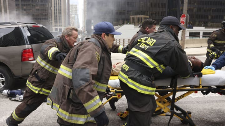 CHICAGO FIRE -- "The Missing Place" Episode 1021 -- Pictured: (l-r) Christian Stolte as Mouch, Alberto Rosende as Blake Gallo -- (Photo by: Adrian S. Burrows Sr./NBC)
