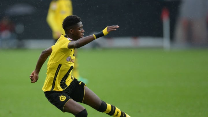 ALTACH, AUSTRIA - AUGUST 05: Ousmane Dembele of Dortmund in action during the friendly match between AFC Sunderland v Borussia Dortmund at Cashpoint Arena on August 5, 2016 in Altach, Austria. (Photo by Deniz Calagan/Getty Images)