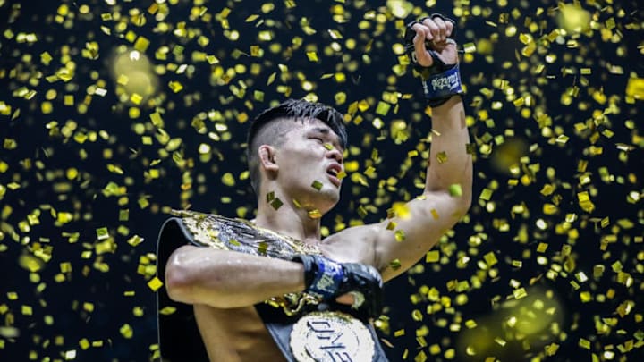 Christian “The Warrior” Lee of Singapore brought the house down with a stunning technical knockout victory over Japanese legend Shinya “Tobikan Judan” Aoki to become the new ONE Lightweight World Champion.