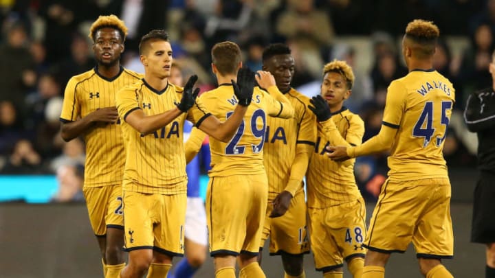 MELBOURNE, AUSTRALIA - JULY 26: XX Erik Lamela of Tottenham Hotspur celebrates after scoring a goal during the 2016 International Champions Cup match between Juventus FC and Tottenham Hotspur at Melbourne Cricket Ground on July 26, 2016 in Melbourne, Australia. (Photo by Scott Barbour/Getty Images)