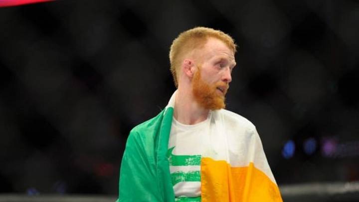 Jan 18, 2015; Boston, MA, USA; Paddy Holohan after beating Shane Howell (not pictured) during a flyweight bout at UFC Fight Night at TD Garden. Mandatory Credit: Bob DeChiara-USA TODAY Sports