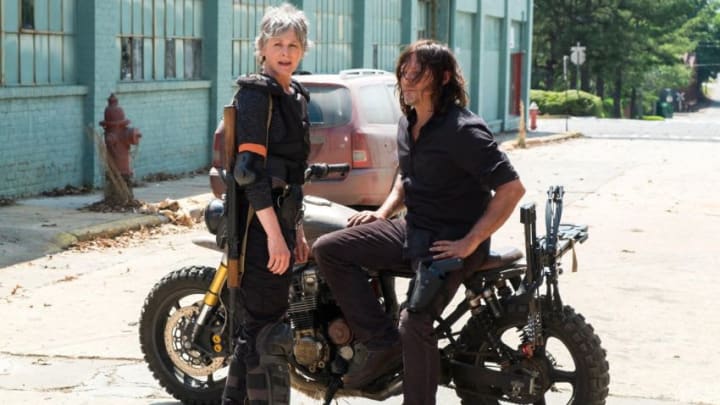 Melissa McBride as Carol Peletier, Norman Reedus as Daryl Dixon - The Walking Dead _ Season 8, Episode 1 - Photo Credit: Gene Page/AMC