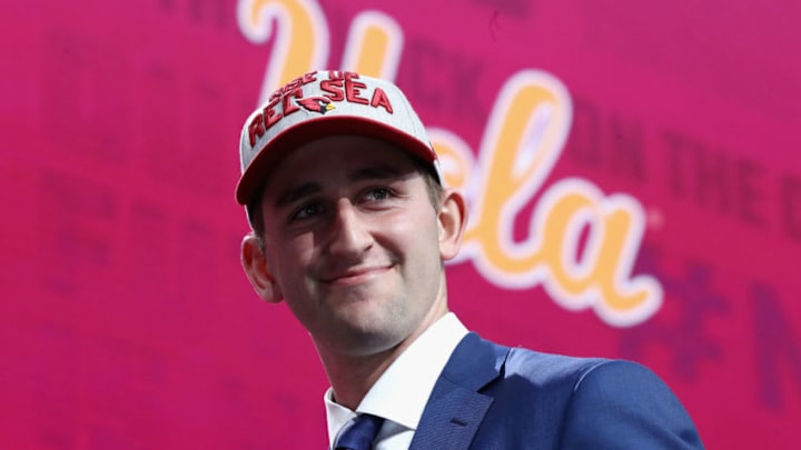 ARLINGTON, TX - APRIL 26: Josh Rosen of UCLA reacts after being picked
