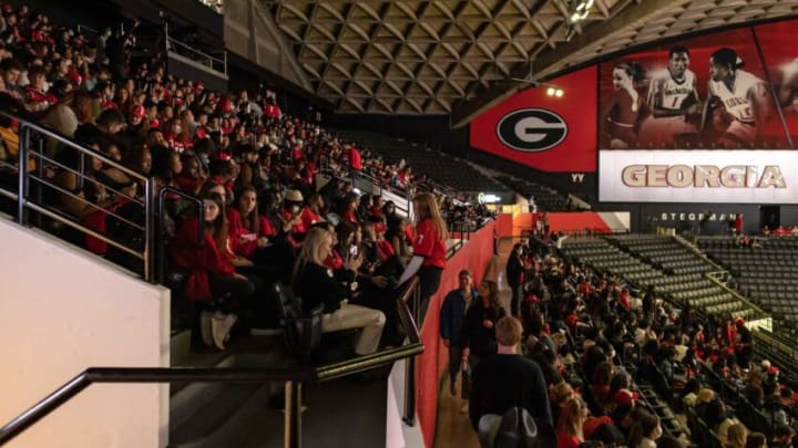 UGA students and faculty watch the National Championship game against Alabama at Stegeman Coliseum on Monday, Jan. 10, 2022 in Athens. The Dawgs beat the Crimson Tide 33-18.News Kayla Renie