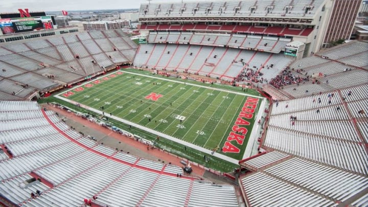 Nov 27, 2015; Lincoln, NE, USA; A general view of Memorial Stadium before the game between the Nebraska Cornhuskers and the Iowa Hawkeyes. Mandatory Credit: Jeffrey Becker-USA TODAY Sports