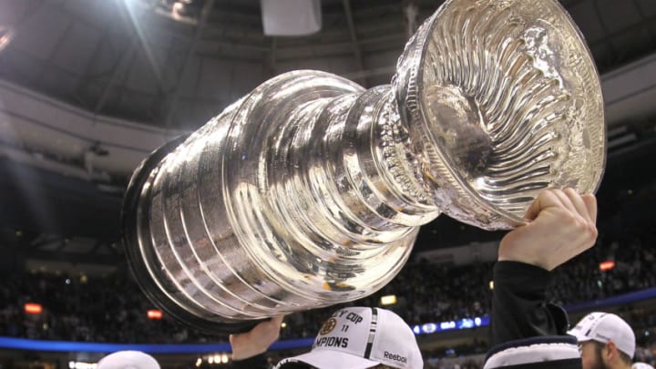 VANCOUVER, BC - JUNE 15: Michael Ryder #73 celebrates with the Stanley Cup after defeating the Vancouver Canucks in Game Seven of the 2011 NHL Stanley Cup Final at Rogers Arena on June 15, 2011 in Vancouver, British Columbia, Canada. The Boston Bruins defeated the Vancouver Canucks 4 to 0. (Photo by Bruce Bennett/Getty Images)