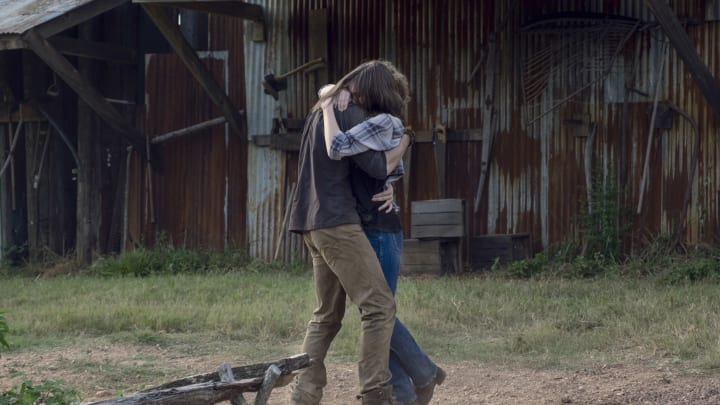 Callan McAuliffe as Alden, Katelyn Nacon as Enid – The Walking Dead _ Season 9, Episode 11 – Photo Credit: Gene Page/AMC