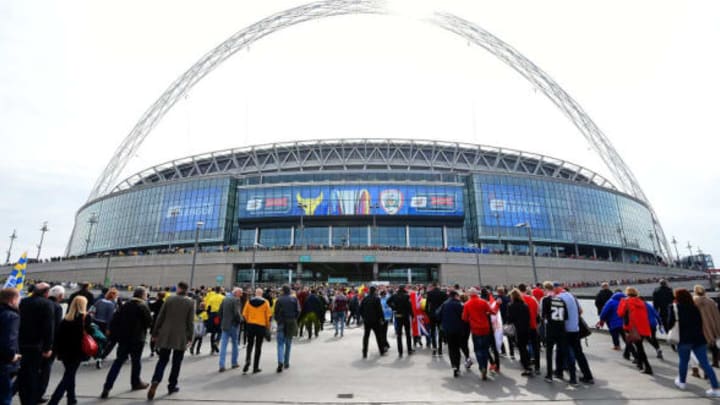 LONDON, ENGLAND – APRIL 03: A general view of the stadium prior to the Johnstone’s Paint Trophy Final match between Oxford United and Barnsley at Wembley Stadium on April 3, 2016 in London, England. (Photo by Tom Dulat/Getty Images).