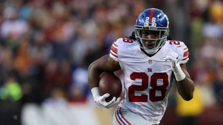 LANDOVER, MD - JANUARY 01: New York Giants Running back Paul Perkins (Photo by Patrick Smith/Getty Images)